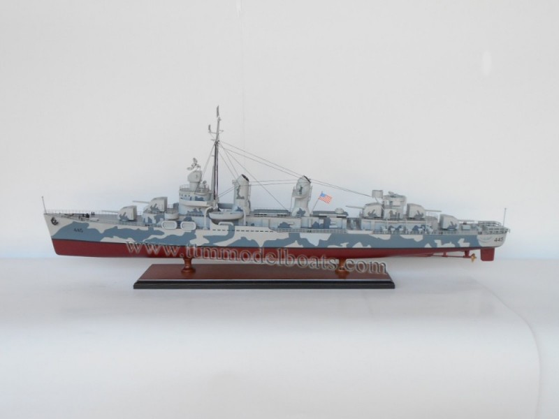 迷彩ussフレッチャー( dd/dde- 445) 木製の戦闘船の模型-芸術コレクター商品問屋・仕入れ・卸・卸売り