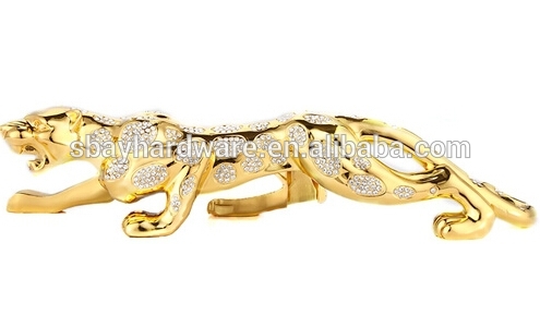 高品質車の装飾/24k金ヒョウ彫像/クラフト金属ヒョウ-金属工芸品問屋・仕入れ・卸・卸売り