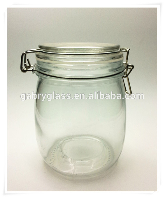 750ミリリットルガラス保存瓶/clearガラスクッキージャークランプ付きのふた-航海上の工芸問屋・仕入れ・卸・卸売り