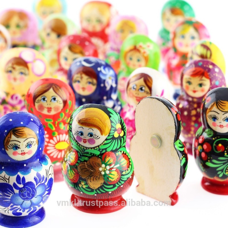 マトリョーシカたロシア磁石、 入れ子人形磁石、 gm01-民芸品問屋・仕入れ・卸・卸売り