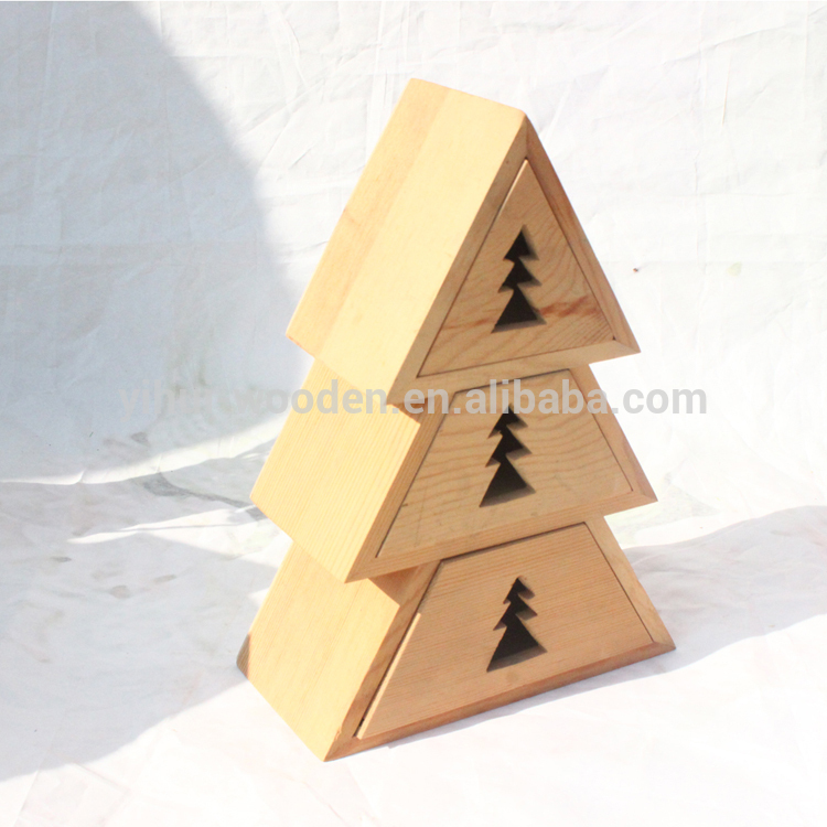 クリスマスツリーの形の木製ジュエリー収納ボックス-木工芸品、ウッドクラフト問屋・仕入れ・卸・卸売り