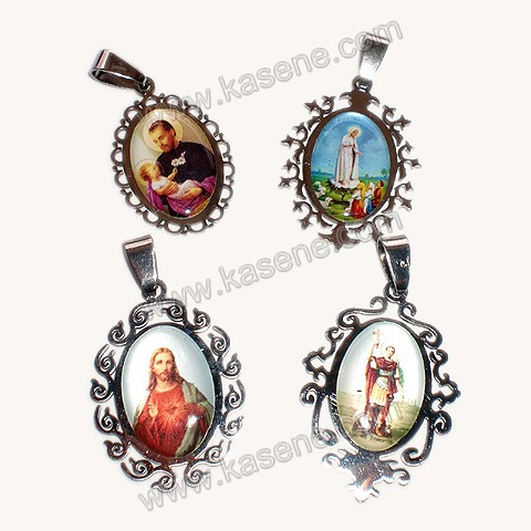 熱い販売の宗教的なメダルの聖人画像ステンレス鋼-金属工芸品問屋・仕入れ・卸・卸売り