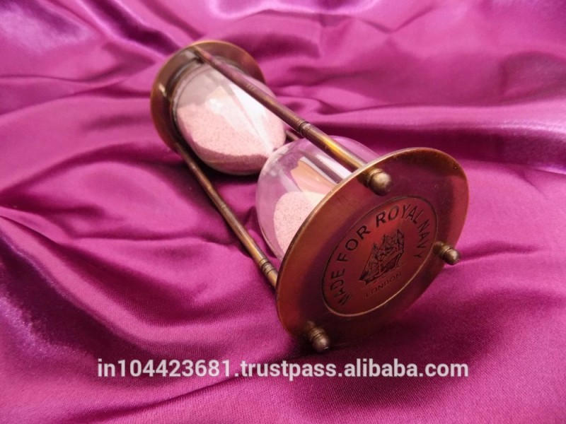 6" アンティーク真鍮5分間の砂時計の砂のタイマー-金属工芸品問屋・仕入れ・卸・卸売り