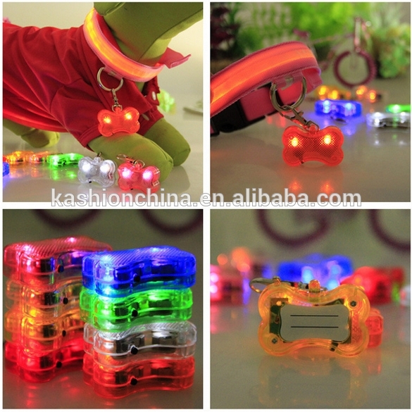 ペット犬の安全led襟ペンダント タグ/骨点滅点滅グローライト-金属工芸品問屋・仕入れ・卸・卸売り