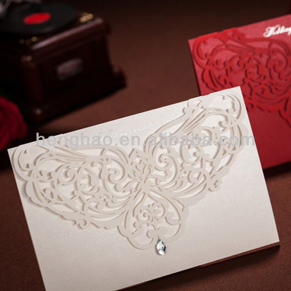 レーザーダイカット結婚式の招待状のカードハードカバーイスラムのウェディングカード-芸術コレクター商品問屋・仕入れ・卸・卸売り
