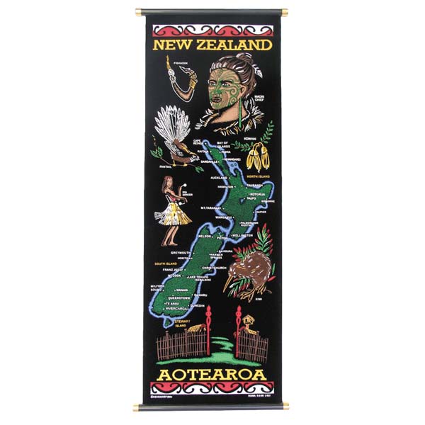 お土産プリント ニュージーランド地図ウォール スクロール-問屋・仕入れ・卸・卸売り