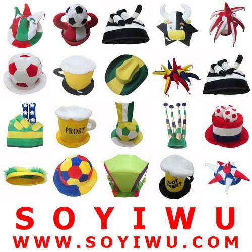 フットボールのファンの帽子のための義烏市場から卸売2014年ワールドカップ-旗、バナー、およびアクセサリー問屋・仕入れ・卸・卸売り