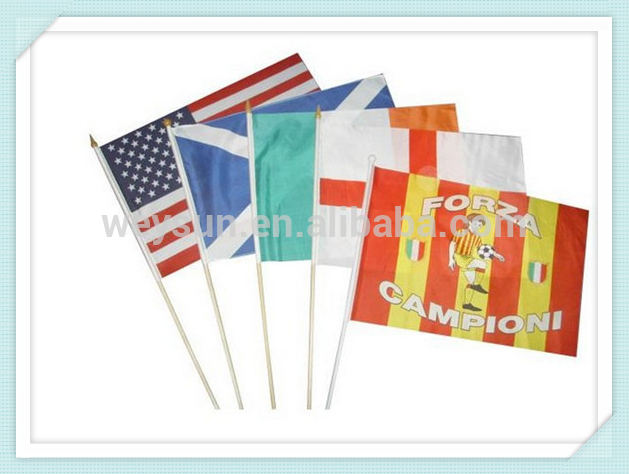 レインボーフラグ14x21cm振っ国旗旗レインボー付きプラスチック旗竿家の装飾-旗、バナー、およびアクセサリー問屋・仕入れ・卸・卸売り