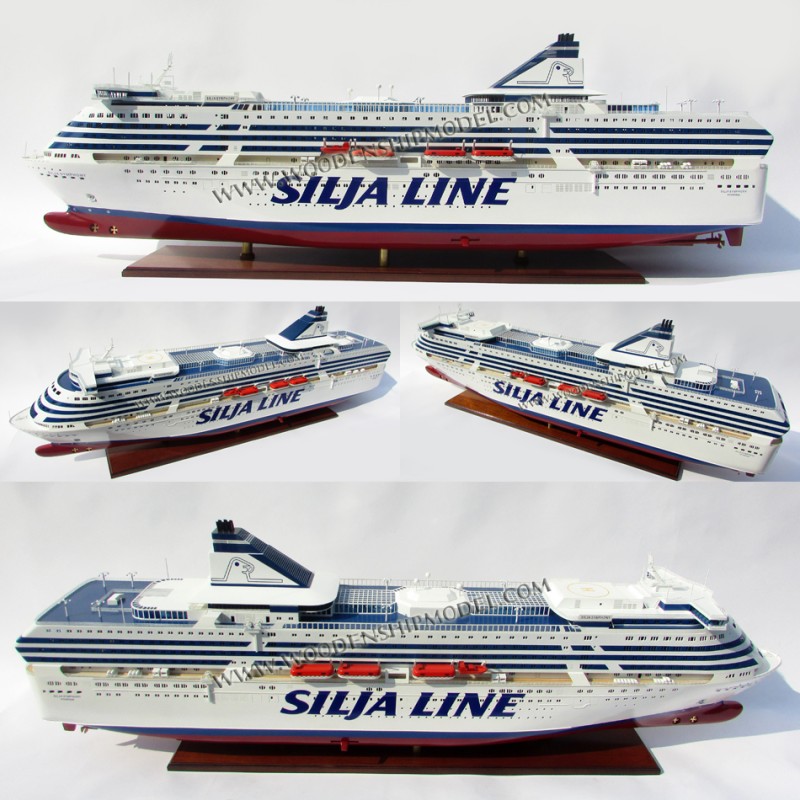 Siljaシンフォニー(クルーズフェリー)遠洋定期船モデルの木製模型船-その他ギフト、工芸品問屋・仕入れ・卸・卸売り