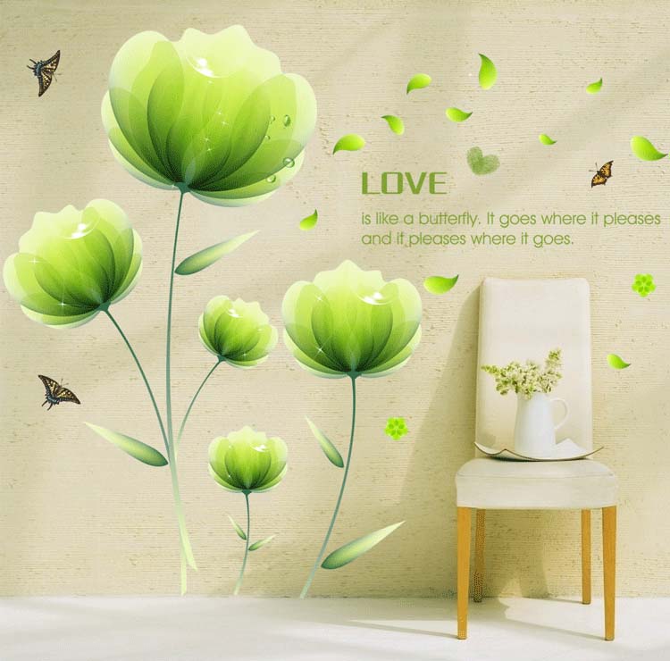 緑のステッカー壁の花の家の装飾のためのアイテムwsis- の54株式-ステッカー問屋・仕入れ・卸・卸売り