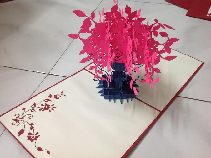 ハンドメイドフラワーカード、 ポップアップ床のソケットボックスcard_3dカードの花瓶の花の花瓶-造花問屋・仕入れ・卸・卸売り