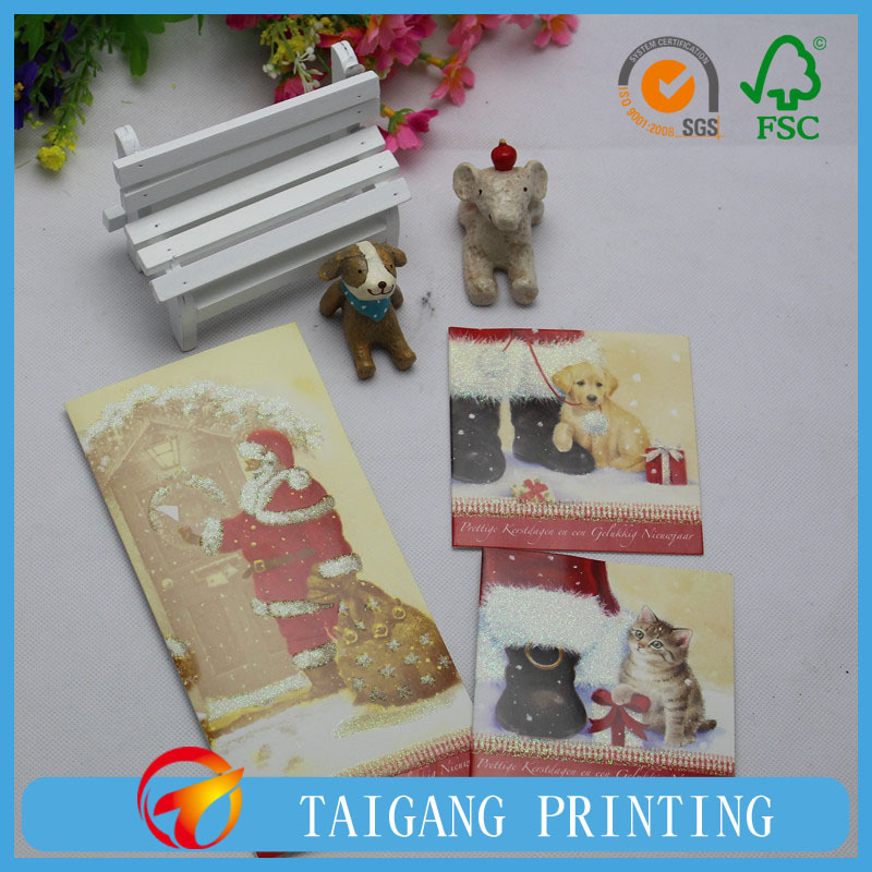 カラフルメリークリスマスグリーティングカード、 様々なパターンの印刷された-造花問屋・仕入れ・卸・卸売り