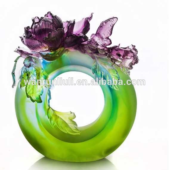 人工クリスタルガラスbuttlefly花瓶として装飾アイテム用ホーム飾り-ギフトセット問屋・仕入れ・卸・卸売り