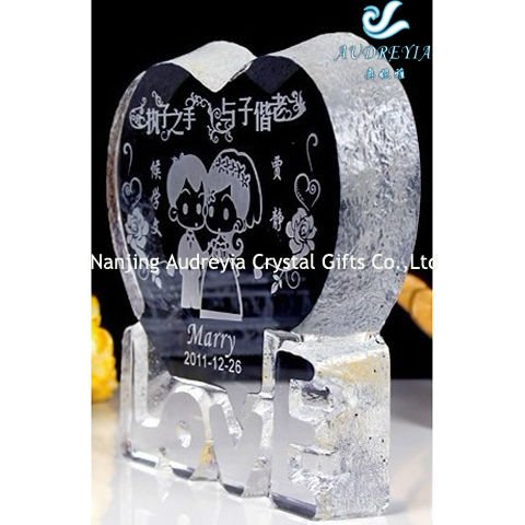 2012のカップルの水晶彫版レーザー-民芸品問屋・仕入れ・卸・卸売り