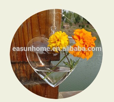 ハート形の吊りガラスホウケイ酸ガラスの花瓶-ガラス製品問屋・仕入れ・卸・卸売り
