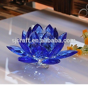 青水晶蓮の花の飾りのホリデーギフト用sj-lh444-民芸品問屋・仕入れ・卸・卸売り