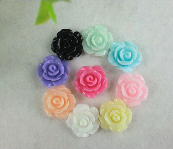 バラの花の樹脂の花10mm/フラットバックの樹脂宝石用フラワー-樹脂工芸品問屋・仕入れ・卸・卸売り