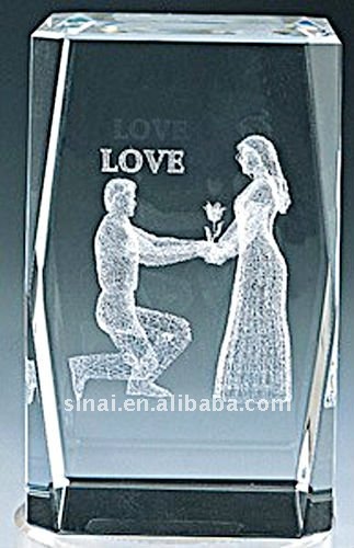 美しいバレンタインデーの記念品のギフトの水晶の立方体-民芸品問屋・仕入れ・卸・卸売り