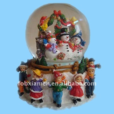 ハッピークリスマス雪グローブで音楽装飾-樹脂工芸品問屋・仕入れ・卸・卸売り
