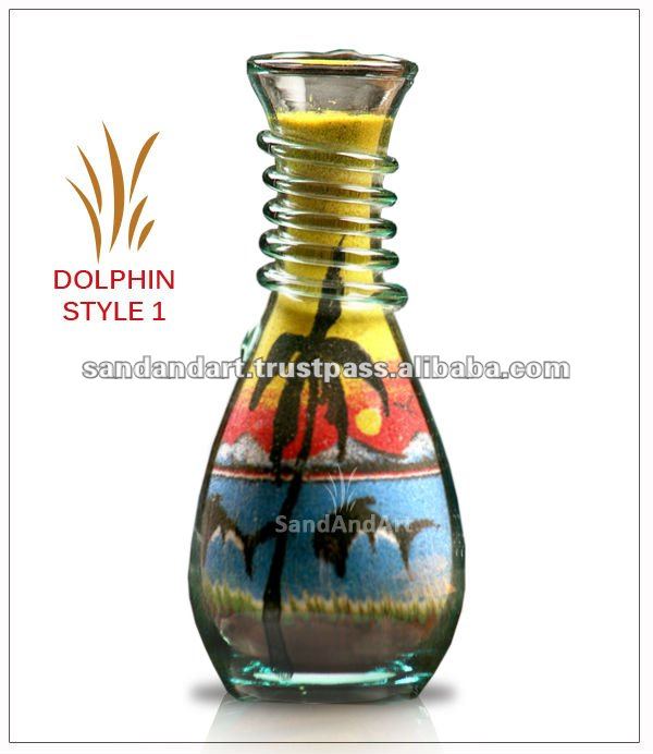 イルカ1砂瓶- ガラス工芸品・砂の芸術-芸術コレクター商品問屋・仕入れ・卸・卸売り