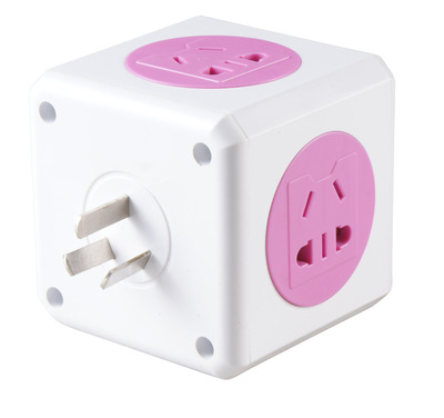 科学デザイン便利allocacoc powercube拡張デュアルusb英国eu米国eu電源ストリップソケット3メートルレッド&ホワイト-ギフトセット問屋・仕入れ・卸・卸売り
