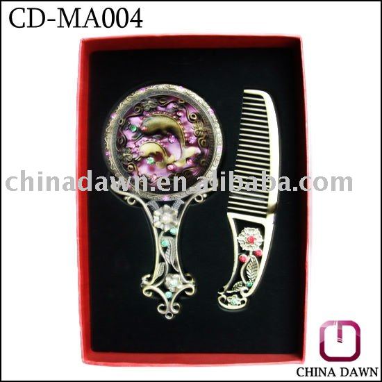 ファッションギフトダイヤモンド化粧cd-ma004毛のブラシの櫛ミラーセット-ギフトセット問屋・仕入れ・卸・卸売り