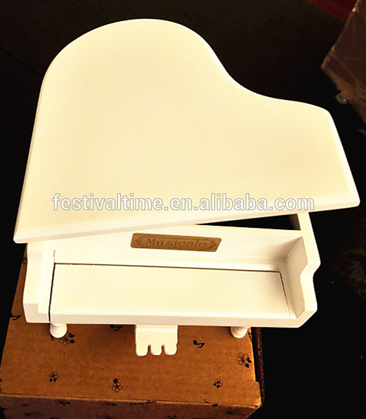 木製ミニ白いピアノオルゴール-オルゴール問屋・仕入れ・卸・卸売り