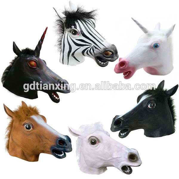 alibabaのユニコーン馬ヘッドマスクハロウィーンパーティーのために馬の頭マスク卸売ハロウィン衣装中国で-パーティーマスク、仮面問屋・仕入れ・卸・卸売り