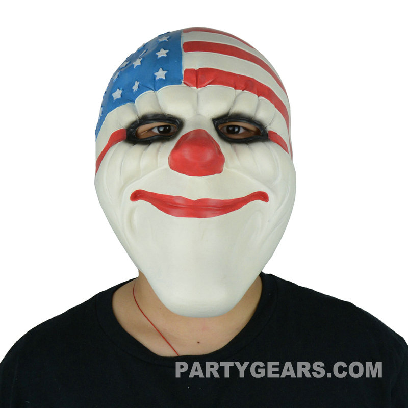 100%ラテックスpayday2強盗ピエロ現実的なマスク/東莞ラテックスマスク-パーティーマスク、仮面問屋・仕入れ・卸・卸売り