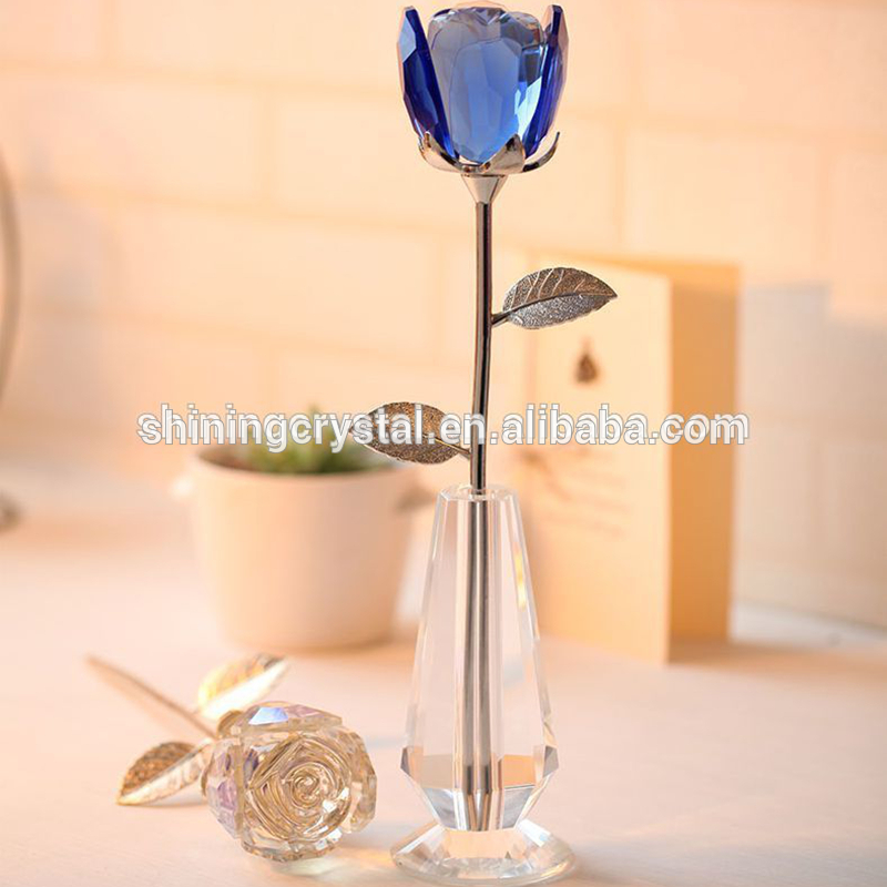 クリスタルフラワーと結婚祝いのためのガラスの花瓶-クリスタル製品問屋・仕入れ・卸・卸売り