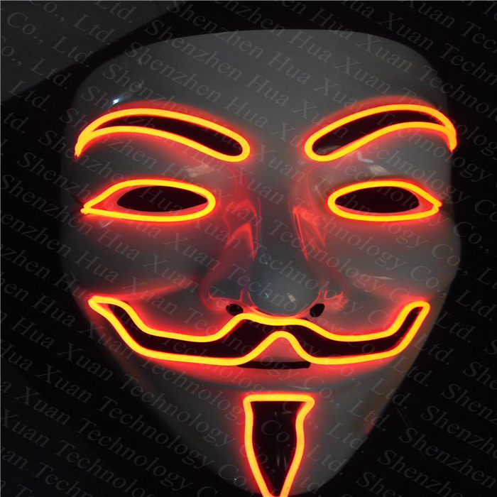 ハロウィンelワイヤー照明パーティーマスクvフォー·ヴェンデッタマスクのelマスク-パーティーマスク、仮面問屋・仕入れ・卸・卸売り