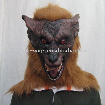 怖い売れ筋茶色の狼hallowee動物の頭部ラテックスマスク-パーティーマスク、仮面問屋・仕入れ・卸・卸売り