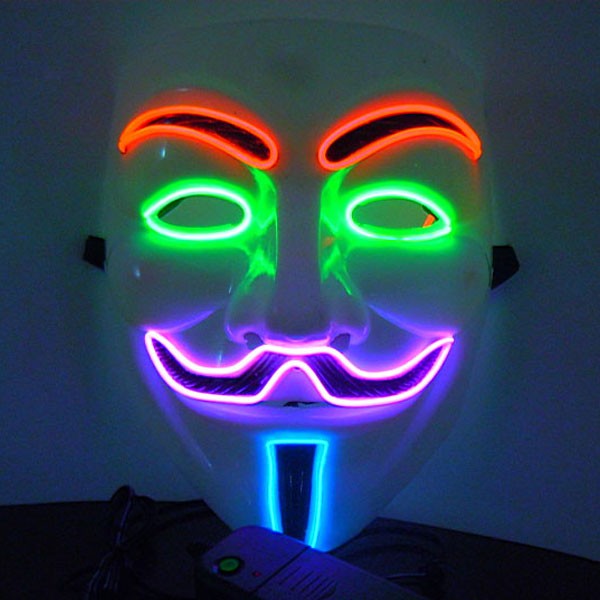 2016卸売グローイングv顔のelワイヤーマスク用復讐マスク-パーティーマスク、仮面問屋・仕入れ・卸・卸売り