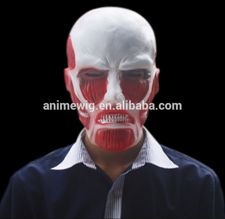 ホット日本アニメ攻撃タイタンシミュレーションハロウィンラテックス完全な頭部マスク-パーティーマスク、仮面問屋・仕入れ・卸・卸売り