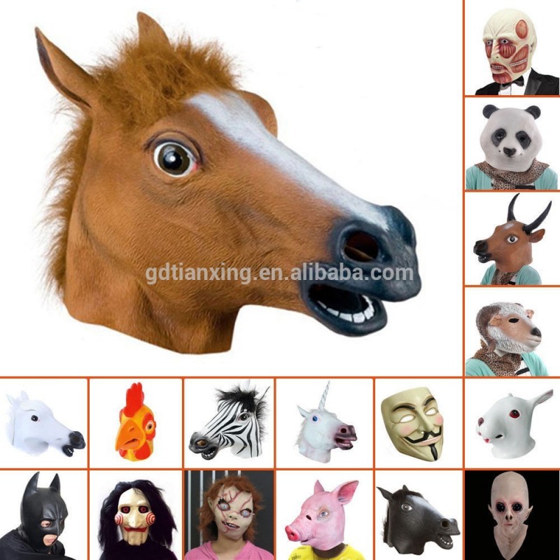 エコ- 優しい天然ラテックスの馬の頭の動物マスクフルマスク-パーティーマスク、仮面問屋・仕入れ・卸・卸売り