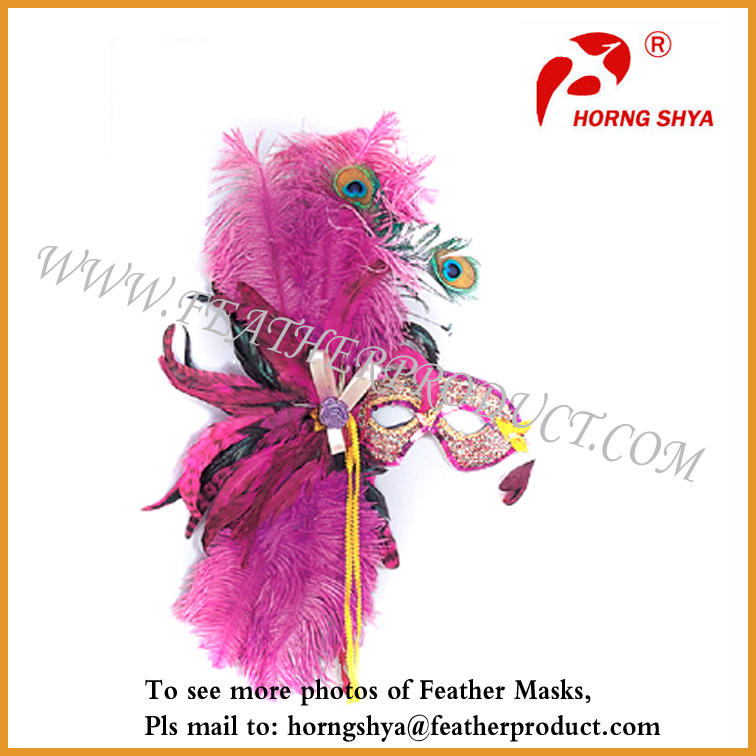 美しい紫色の羽のベネチアンマスク-パーティーマスク、仮面問屋・仕入れ・卸・卸売り