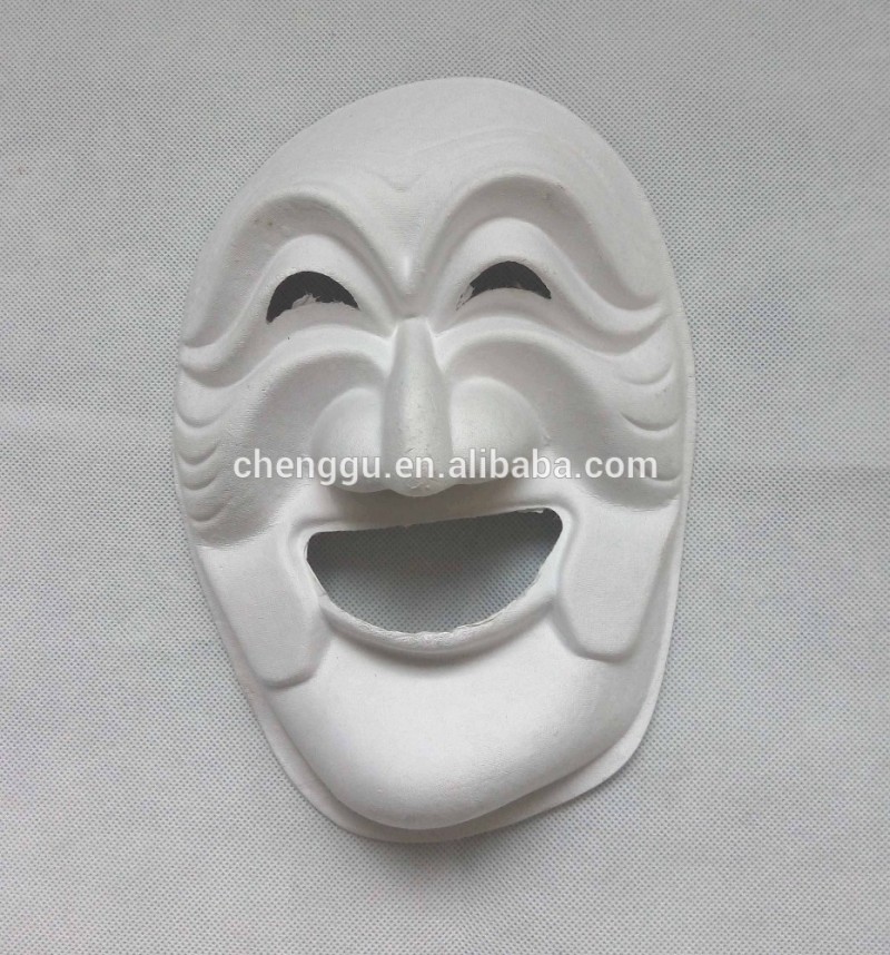 エコ- にやさしい紙パルプdiy空白の白いhallowmasマスクフェイスマスクパーティーの記事-パーティーマスク、仮面問屋・仕入れ・卸・卸売り