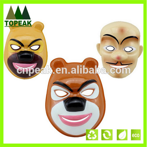 pvcプロモーション漫画の顔のマスクの子ども動物のクマのカートン-パーティーマスク、仮面問屋・仕入れ・卸・卸売り