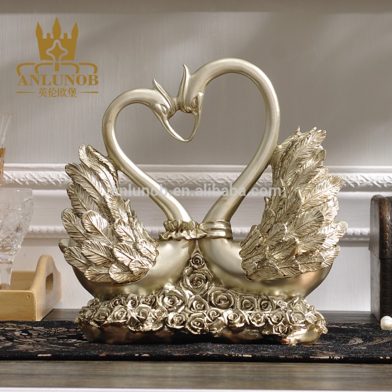 高品質ロマンチックな樹脂クラフト白鳥像と結婚カップルポリレジン白鳥卓上彫刻結婚式の装飾-樹脂工芸品問屋・仕入れ・卸・卸売り