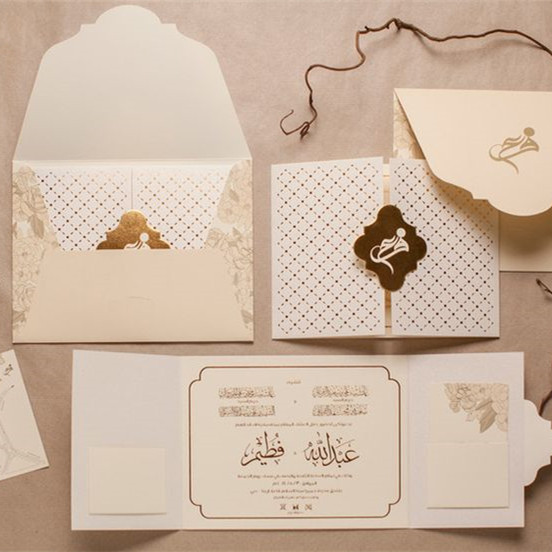 ゴールドドットホットスタンプ箔pocketfoldの結婚式の招待状の豪華なスタイルとhardoverワックスシール-民芸品問屋・仕入れ・卸・卸売り