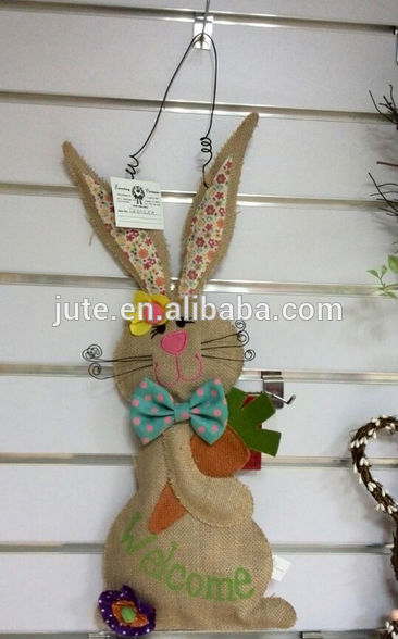 創造的なハロウィンアイテム黄麻布ウサギの形の記号-その他イベント、パーティー用品問屋・仕入れ・卸・卸売り