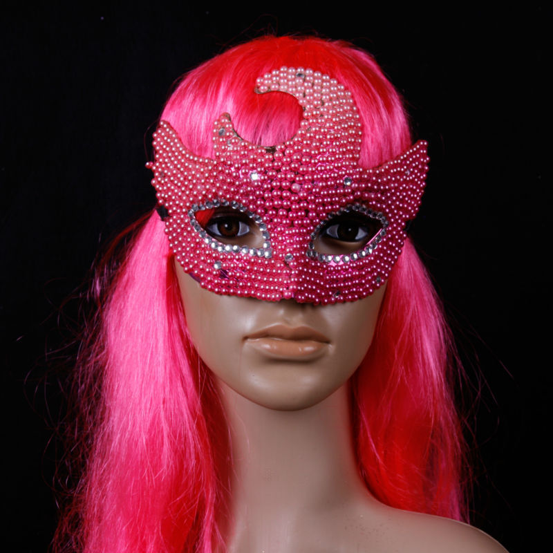 2015ホット販売ハロウィンマスク仮面舞踏会マスク真珠ダイヤモンド付きマスク-パーティーマスク、仮面問屋・仕入れ・卸・卸売り