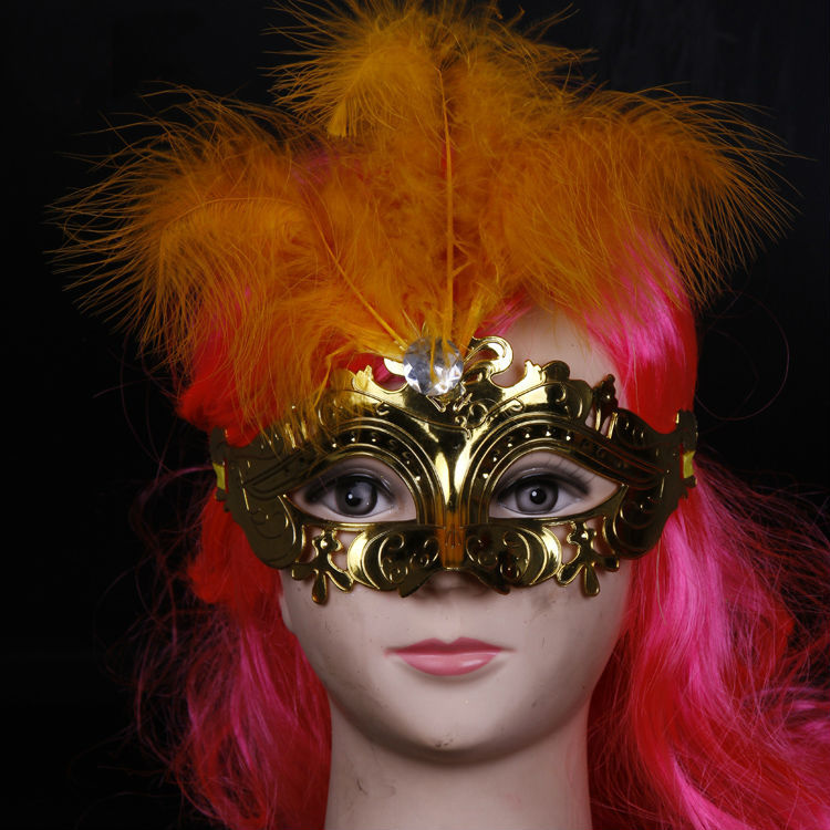 電気めっき2015顔マスク仮面舞踏会マスクカーニバルの羽-パーティーマスク、仮面問屋・仕入れ・卸・卸売り