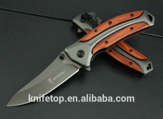 新しいhuiwill!! 褐変da58ハンティングナイフhrc440c57blade+チタンフルスチールハンドル生存屋外のキャンプの象眼細工の木材-その他キャンプ、ハイキング用品問屋・仕入れ・卸・卸売り