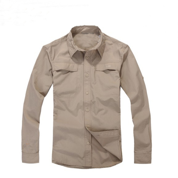 カスタムファッション2014年最新のデザインの男性フィットロングスリーブシャツ-キャンプ、ハイキングウェア問屋・仕入れ・卸・卸売り