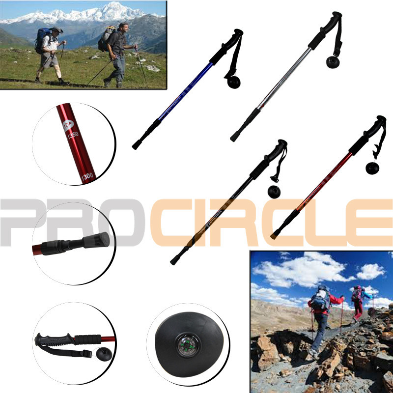 耐久性のあるアンチショックのための登山とコンパス付き登山杖を歩く-ステッキ問屋・仕入れ・卸・卸売り