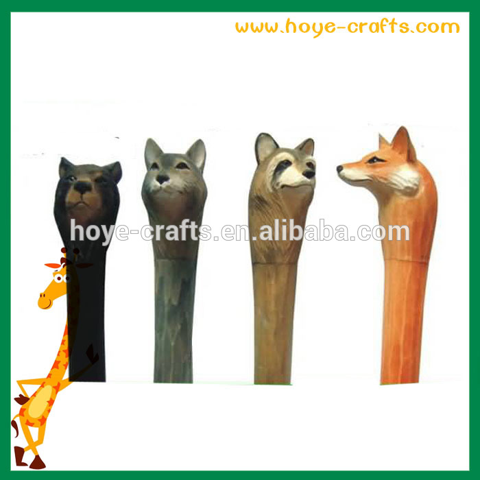 木製彫刻動物キツネウォーキングスティック用老人-ステッキ問屋・仕入れ・卸・卸売り