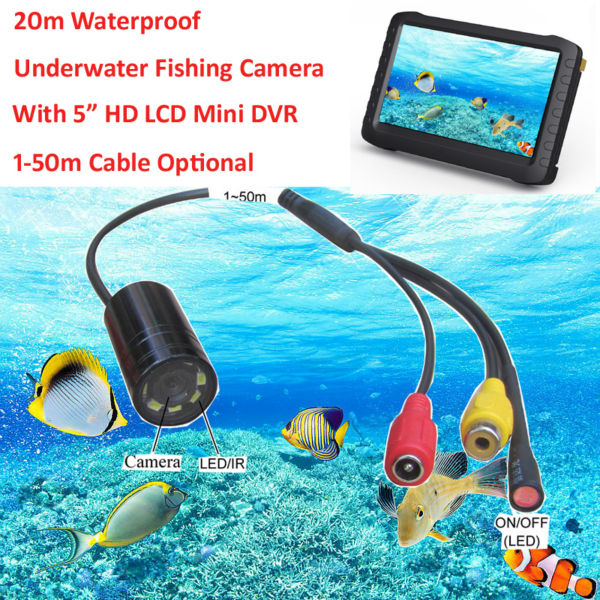 長いケーブル付き水中釣カメラ防水5" スクリーンdvr魚群探知機-その他釣り用品問屋・仕入れ・卸・卸売り