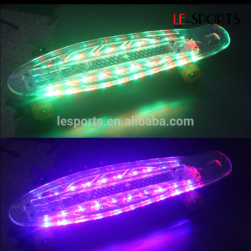 魚の スケート ボード led ライトアップ プラスチック 27 "クルーザー led スケート ボード で クリア デッキ-キックボード問屋・仕入れ・卸・卸売り