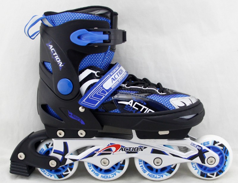 アクションブランドローラースケート靴PW-151B青インラインスケート靴の点滅ローラースピードスケート-フラッシュローラー問屋・仕入れ・卸・卸売り